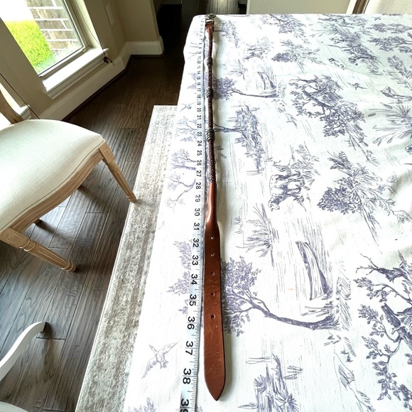 Vintage Chicos Belt Brown Genuine Leather Buckle Unique Southwest Braided Belt - Picture 10 of 14